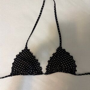 Target Black Polka Dot Triangle Bikini Top